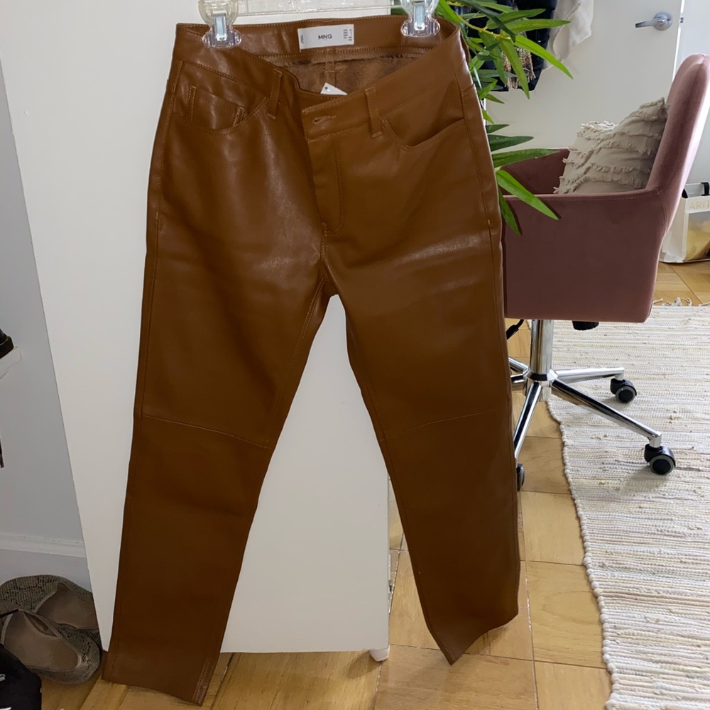 Brown leather pants